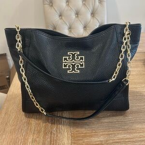 Black Tory Burch Purse with Gold Accents